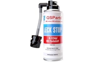 QSParts Klima Dichtmittel Klimaanlage Kfz Leckstopp R1234yf 40ml mit Farbstoff + Füllschlauch + Adapter
