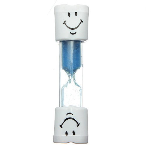 Kids Toothbrush Timer ~ 2 Minute Smiley Sand Timer for Brushing Children's Teeth (Blue)