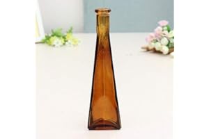 Young21 Color Clear Mini Glass Vase Zakkz Flower Bottle Glass Ornaments Flower Arrange Home Decor - Brown