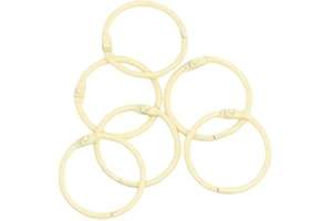 ‎CRAFTELIER Craftelier - Set mit 6 Ringbinderingen, ideal für Scrapbooking und Bastelarbeiten, Ringe für Alben, Notizbücher oder Tagebücher | Größe Ø 30 mm - Pastellgelb
