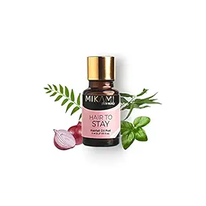 MIKAMI ; yours naturally Hair to Stay | Anti Hair Fall Oil for Hair Fall Control And New Hair Growth | With 100% Natural Extract of Bhringraj, Curry Leaves, Tulsi Leaves, Onion Seeds (Set of 8 Hair Oil Pods, 8 Ml Each)