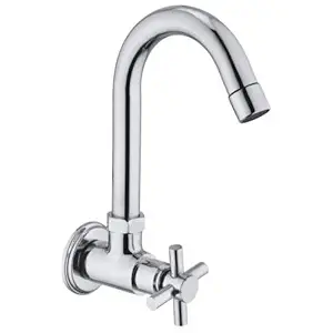 Jagger CORSA Sink taps for kitchen and bathroom 360 degree rotating kitchen sink tap with foam flow Brass Tap with Chrome Finish Full Brass tap for Kitchen Sink taps { WITH WALL FLANGE AND TEFLON TAPE }