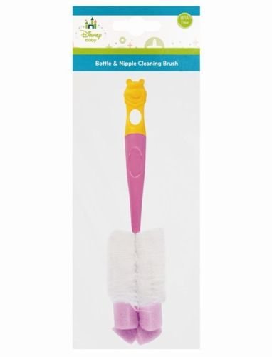 Brand New Disney Winnie The Pooh Bottle Brush with Sponge Tip Baby Cleaning (pink)