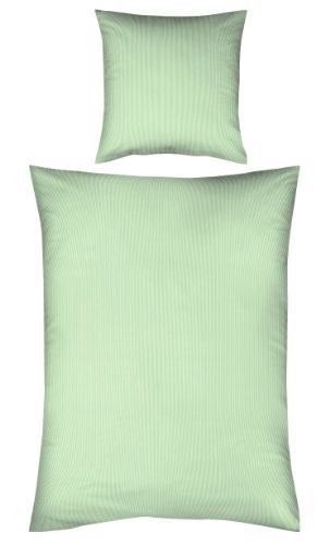 fleuresse Damast 703138 Fb. 5 Kissenbezug 60 x 80 cm, mit Hotelverschluss, lindgrün - 3
