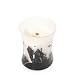 Produktbild Woodwick Spukhaus Vanilleschote Dekorative Sanduhrformige Duftkerze im Glasgefäß mit Halloweenmotiv 275 g, Glas, Weiß/Milchglas-schwarz, 9.7 x 9.8 x 11.4 cm