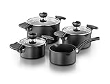 ayudante de cocina sin experiencia callao Todas las ollas con función de vertido y escala de litros - Tapa de vidrio de tamiz con almacenamiento conveniente para utensilios de cocina