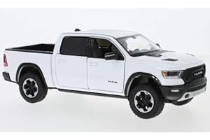 Sconosciuto Dodge RAM 1500 Crew Cab Rebel, bianco, 2019, modellino auto, modello finito, Motormax 1:24