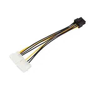 Phenovo Dual LP4 4 Pin to 8 Pin PCI-E Express Converter Adapter Power Line Cable Wire for Asus VGA Video Graphic Card