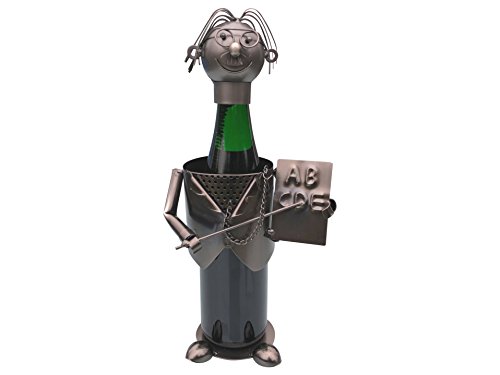 eXODA Porte-Bouteille de vin avec Sculpture en métal (Motif : Professeur) - id
