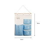 Inwagui Tasche Wand hängenden Beutel 4 Tasche Tür zurück Aufbewahrungstasche Hängende Rückwand hing Türtasche Utensilo 58*35cm Hängeorganizer-Grey - 6