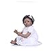 Produktbild NACHEN Baby Baby-Dolls Girl Black Lifelike Realistic Skin Soft Silicone Vinyl Playmate Newborn Toy Gifts 55cm,color1,55cm