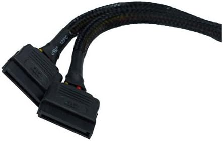 Phobya Strom/SATA Y-Kabel intern 4Pin Molex auf 2x SATA 15cm - Schwarz