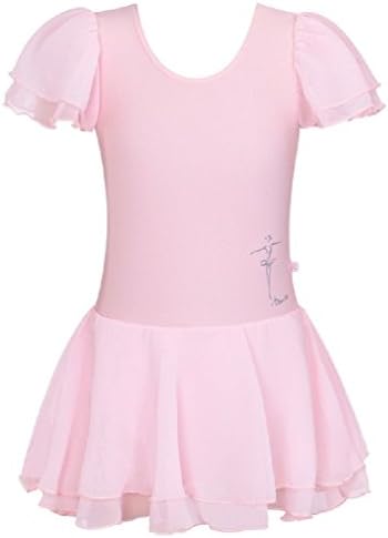 Mythgiftuk Baby Girls Kids One-Piece Gymnastics Leotard Stockings Ballet Dance Dress Chiffon Skirt Dancewear