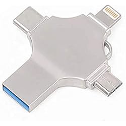 IhDFR 4 en 1 USB 3.0 U Disco Metal Cruzado Cuatro en uno Teléfono móvil U Disco Computadora móvil Mac Dispositivo de Almacenamiento Externo (Color : 2.0, Tamaño : 32G)