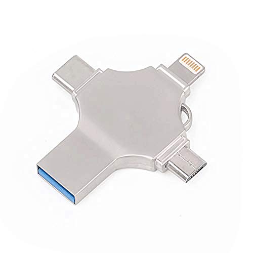 IhDFR 4 en 1 USB 3.0 U Disco Metal Cruzado Cuatro en uno Teléfono móvil U Disco Computadora móvil Mac Dispositivo de Almacenamiento Externo (Color : 2.0, Tamaño : 32G)