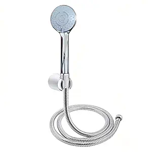 QUICK SILVER ABS Hand Shower with 1.5 Mtr Hose Pipe and Wall Hook (Chrome Finish)