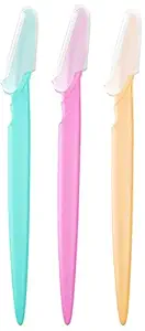 RC Womens 3pcs Eyebrow Trimmer Face Razor Leg Body Epilator Brow Knife Facial Shaver Makeup Hair Removal Blades Kit (Multicolour)