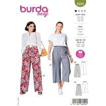 Burda Style #6032 - Cartamodello Per Pantaloni A Gamba Larga Donna, Taglie 34-44, Istruzioni In 6 Lingue