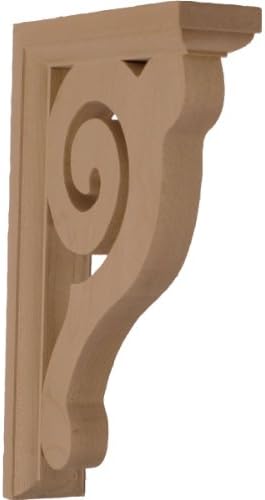 Ekena BKT01X06X08BURO 1 W x 6" D x 8 1/2" H Bulwark Bracket, Red Oak