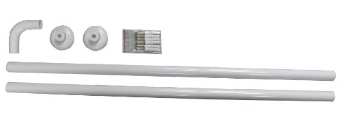 ALU WINKELSTANGE DUSCHVORHANGSTANGE 2er WEISS 120×120 cm *EXTRA LANG* CORNER SHOWER ROD WHITE! - 4
