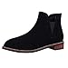 Produktbild Toasye Frauen Runde Zehe Schuhe Volltonfarbe Booties Flock Platz Ferse Schuhe Outdoor Martin Stiefel
