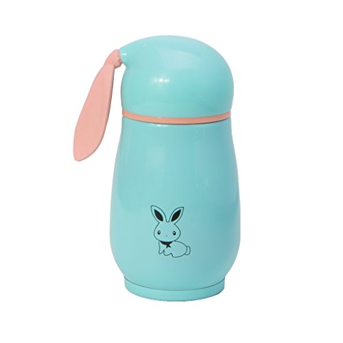 Preisvergleich Produktbild LLLucky 200ml Kaninchen Thermosflasche Vakuumisoliert Auslaufsicher Edelstahldichtung Wasserflasche Blau