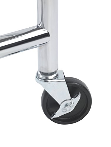 WENKO 4364810100 Kleiderständer Profi – rollbar, bis 100 kg belastbar, verchromtes Metall, 121 x 185 x 52 cm, Chrom - 4