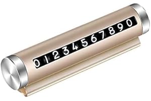 CARSMINDERS Temporary Parking Number Plate Creative Roller Move Car Phone Decoration Products Friends or Family Lot Gadgets (Gold)