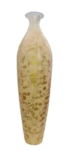 Bright Gifts Crafts Decor Black Gold Finish Metallic Large Floor Vase - 26 inch ( Yellow )