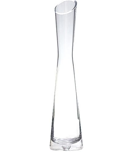 Vase En Verre Soufflé Main - Décoratif Bleu Transparent Pour Fleurs - Décoration Maison Et Bureau 21cm