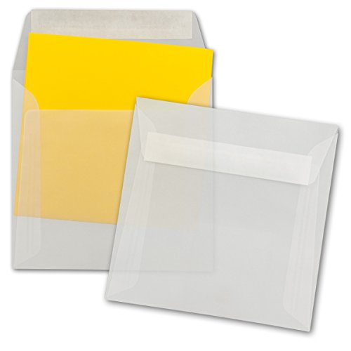 NEUSER PAPIER50 envelopes in transparent square format 16 x 16 cm 92 grams/m² self-adhesive without window