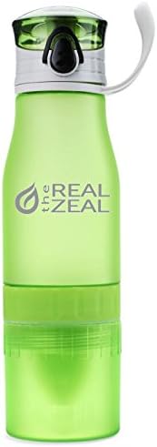 Fruit Infuser Water Bottle – Unique design – 24oz – Flip-Top BPA Free – Bonus Gifts (7 Color Options) (Green)