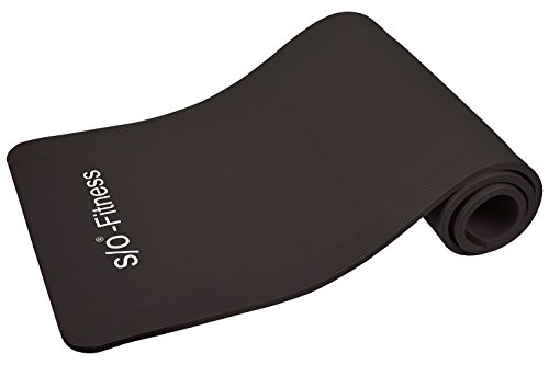 Esterilla de yoga de S/O® en 6 colores, 190 x 60 x 1,5 cm, esterilla para gimnasia, Pilates y fitness, sin sustancias nocivas y aislante, Negro