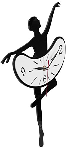 VENKON – Wanduhr „Tanzende Zeit“ in Form einer Ballerina Figur im klassischen Sprung - 7