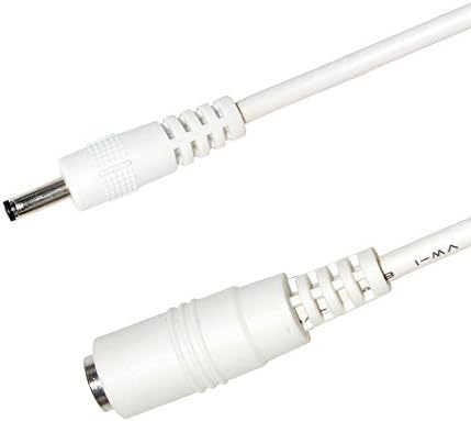 KUNCAN 20ft DC Extension Cable Cord 1.3mm x 3.5mm Male to Female Connector for Power Adapter 20AWG