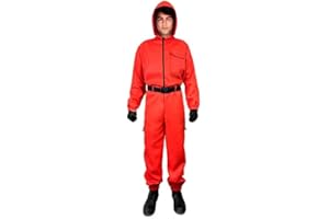 PARTILANDIA Mono Rojo con Capucha Niños Adulto Cinturón 【Tallas Adulto e Infantil desde 5 años a 15 años y S a L】Disfraz Cosplay Series