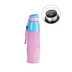 Cello Steel Water Bottle, 900ml, Pink