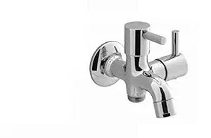 JAGGER Turbo Full Brass 2 in one tap Two Way tap for Bathroom 2 in 1 tap for Washing Machine 2 in 1 tap for Bathroom with Wall Flange and Teflon Tape (Chrome Finish)