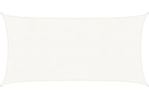 vidaXL Toldo de Vela Parasol Lona Protector Solar Sombra de Patio Jardín Terraza Balcón Parque Infantil Exterior Blanco HDPE 160 g/m² 2,5x5 m