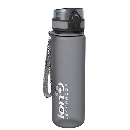 Ion8 Leak Proof Slim Water Bottle, Frosted Grey, 500 ml Ion8 Leak Proof Slim Water Bottle, Frosted Grey, 500 ml