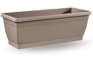 VECA Roxanne Jardinera con Bandeja incluida, Gris Perla, 50x20x18 cm