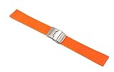 24mm Universal-Orange Uhrenarmband Armband synthetisches Kautschuk Silikon mit gebürsteter Sicherheit Faltschließe