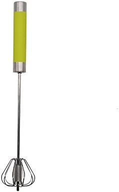 Stainless Steel Rotating Whisk & Egg Beater with Semi-automatic & 14 inch - Great For Mixing, Beating, Whipping and Frothing