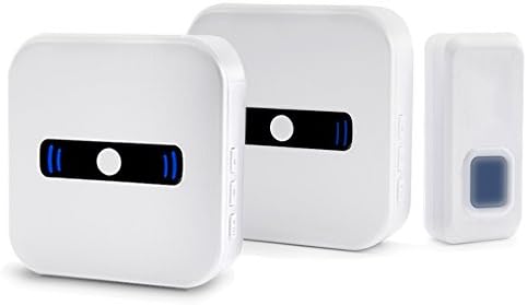 Wireless Doorbell,Yocuby Long Range of 300m Waterproof IP55 Doorbell Chime Kit with 55 Melodies and 4 Volume Levels,2 Plug-in Receivers & 1 Push Button,White(1T2R)