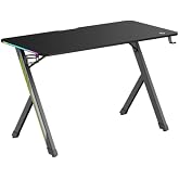طاولة ألعاب مضيئة RGB &ndash; 120x60 سم | تتضمن حزام سماعة الرأس وحامل الأكواب