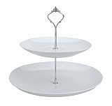 Kult Mundos – Expositor, Cupcake Soporte de porcelana de 2 pisos, decorativa en schlichtem Color Blanco