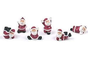CULPITT Tumbling Santa Christmas Cake Decorations Set of 6, Fun and Festive Santa Decorations