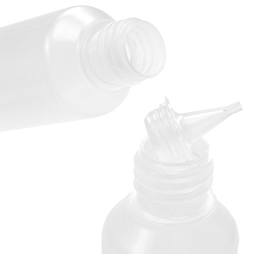 10 x 100 ml Oputec Dosierflaschen mit Tröpfler für die Dosierung und Aufbewahrung von Flüssigkeiten | Liquidflasche für E-Liquids (für E-Zigaretten), Öle, Augentropfen und mehr | Made in Germany | inkl. 10 Beschriftungsetiketten | Leere HD/LDPE Kunststoffflaschen natur, Tropfflaschen mit schwarzer Kappe - 7