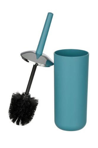 WENKO 21225100 WC-Garnitur Brasil Petrol – WC-Bürstenhalter, absolut bruchsicher, Thermoplastischer Kunststoff (TPE), 10 x 37 x 10 cm, Petrol - 2