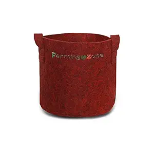 Farming Zone Geotextile 500 GSM Oxy Fabric Nursery Indoor Outdoor Planting Grow Bags Pots for Leafy Microgreens Flowers at Hotels Resorts Offices Hospitals Gardening Planters Maroon |Combo Pack of 1